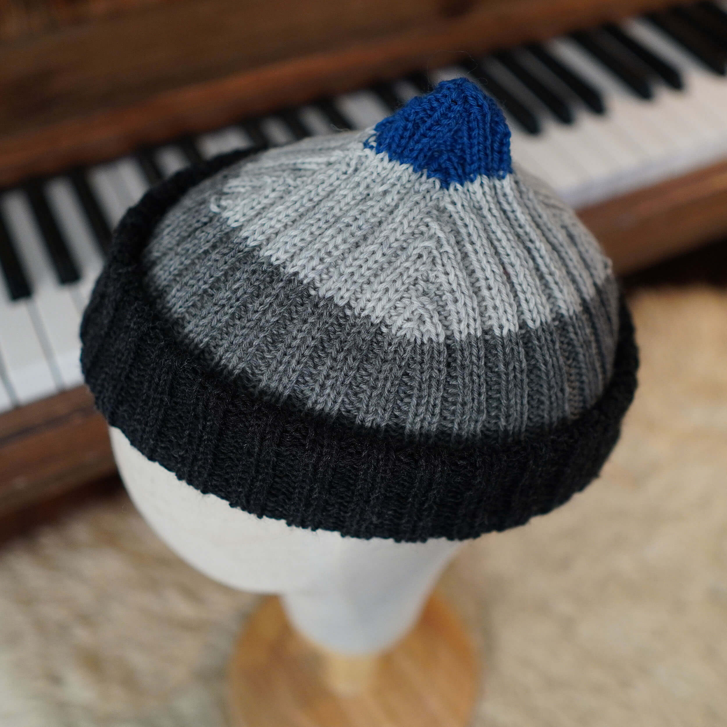 Hand-knit Wool Beanie Hat - One of a kind – Red Hat Factory