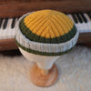 The Southlander Reknit – handgestricktes Wollmützen-Unikat in Honig-Senfgelb, Moosgrün und Hellgrau (RHF01-RK28)