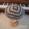 The Southlander REKNIT – one-of-a-kind hand knit wool beanie in light beige speckled and nut brown (RHF01-RK34)