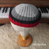 The Southlander REKNIT – one-of-a-kind hand knit wool beanie in light gray, gray speckled, red and charcoal (RHF01-RK46)