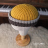 The Southlander REKNIT – one-of-a-kind hand knit wool beanie in honey mustard, nut brown and light beige speckled (RHF01-RK62)