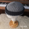 The Southlander REKNIT – one-of-a-kind hand knit wool beanie in gray speckled and charcoal (RHF01-RK63)