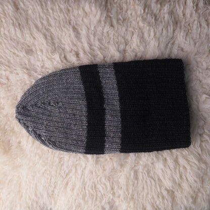 The Southlander Reknit – handgestricktes Wollmützen-Unikat in Grau meliert und Anthrazit (RHF01-RK63)