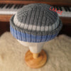 The Southlander Reknit – handgestricktes Wollmützen-Unikat in Grau meliert, Hellgrau und Nordisch Blau (RHF01-RK65)
