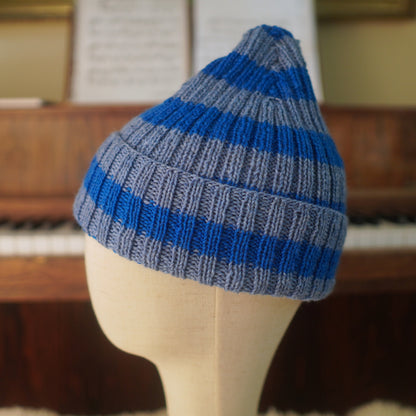 The Southlander Reknit – handgestricktes Wollmützen-Unikat in Blau und Nordisch Blau (RHF01-RK68)