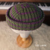 The Southlander REKNIT – one-of-a-kind hand knit wool beanie in moss green and purple (RHF01-RK69)