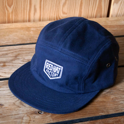 Hand crafted five panel cotton cap, navy