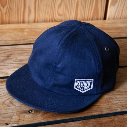 Hand crafted six panel cotton cap, navy