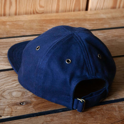 Hand crafted six panel cotton cap, navy