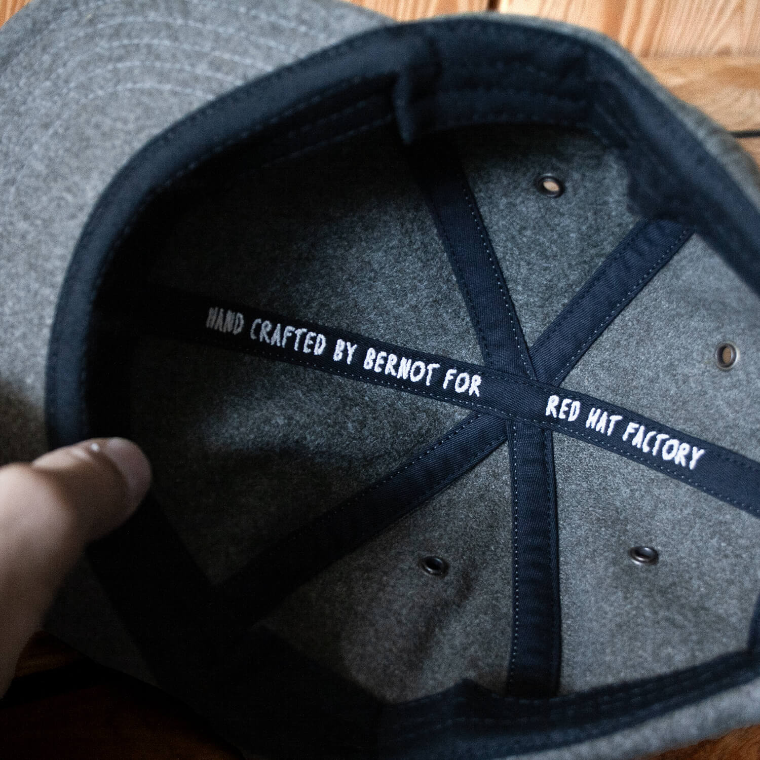 Hand crafted wool cap lining