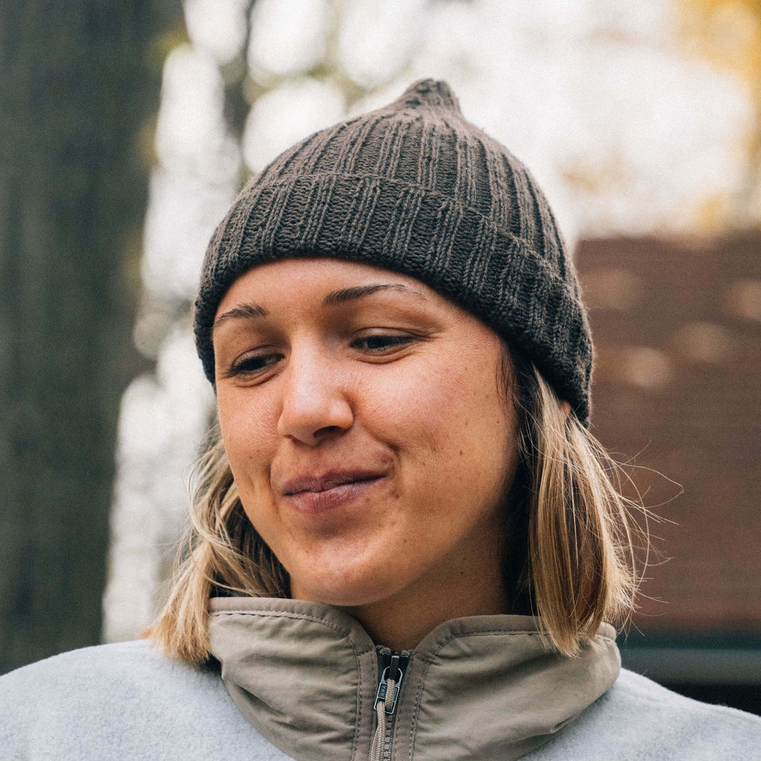 The North Cap – bonnet pointu en laine norvégien tricoté main, brun noisette
