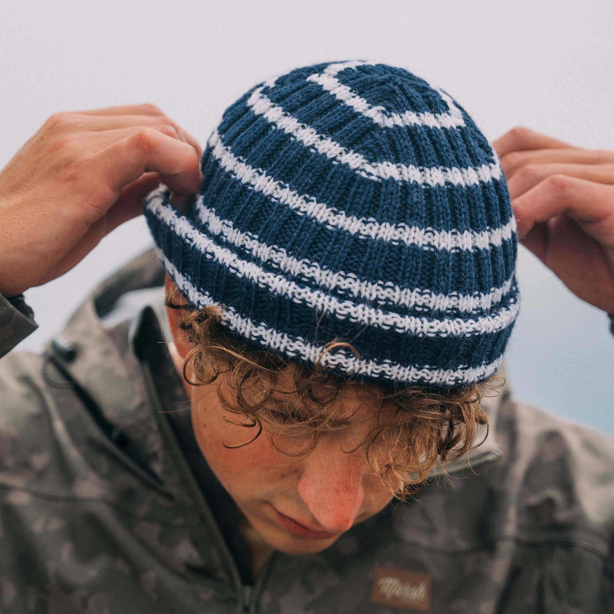 Striped Wool Beanie – Norwegian Hand-Knit | The Scandinavy – Red
