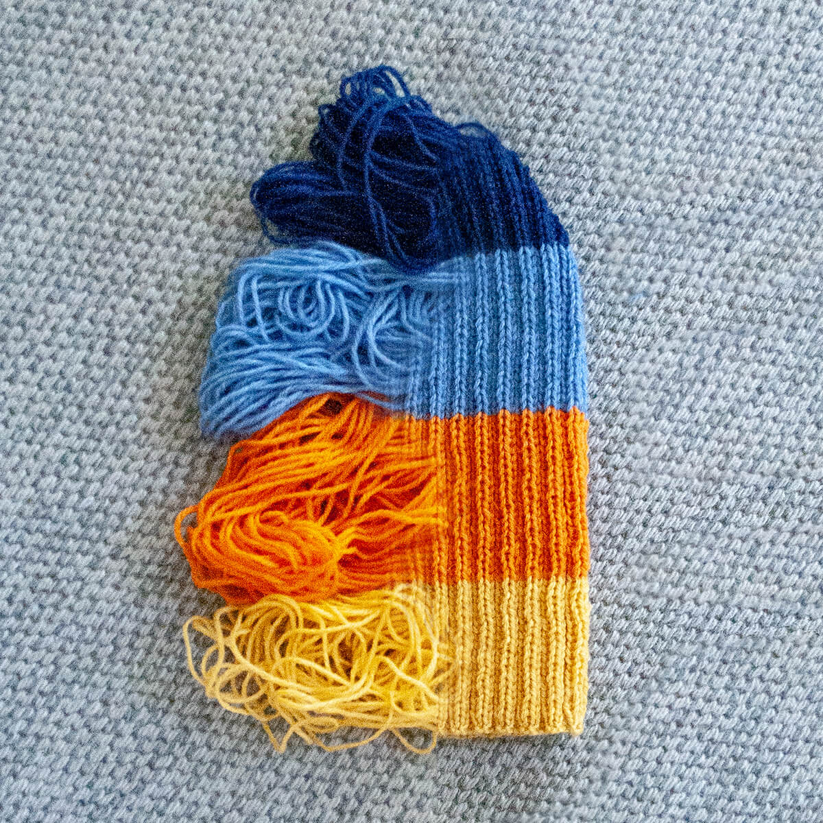 Multi colored hand knit wool beanie